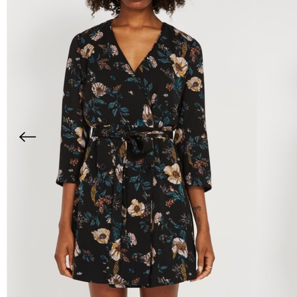 Frank & Oak Dresses & Skirts - Floral black mini dress